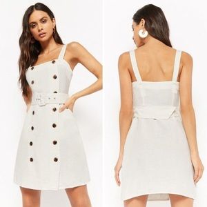 White Linen Button Down Dress